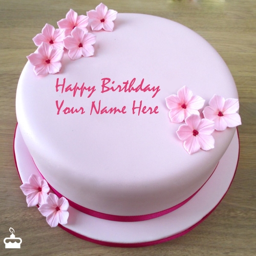 Pink Birthday Cake With Name